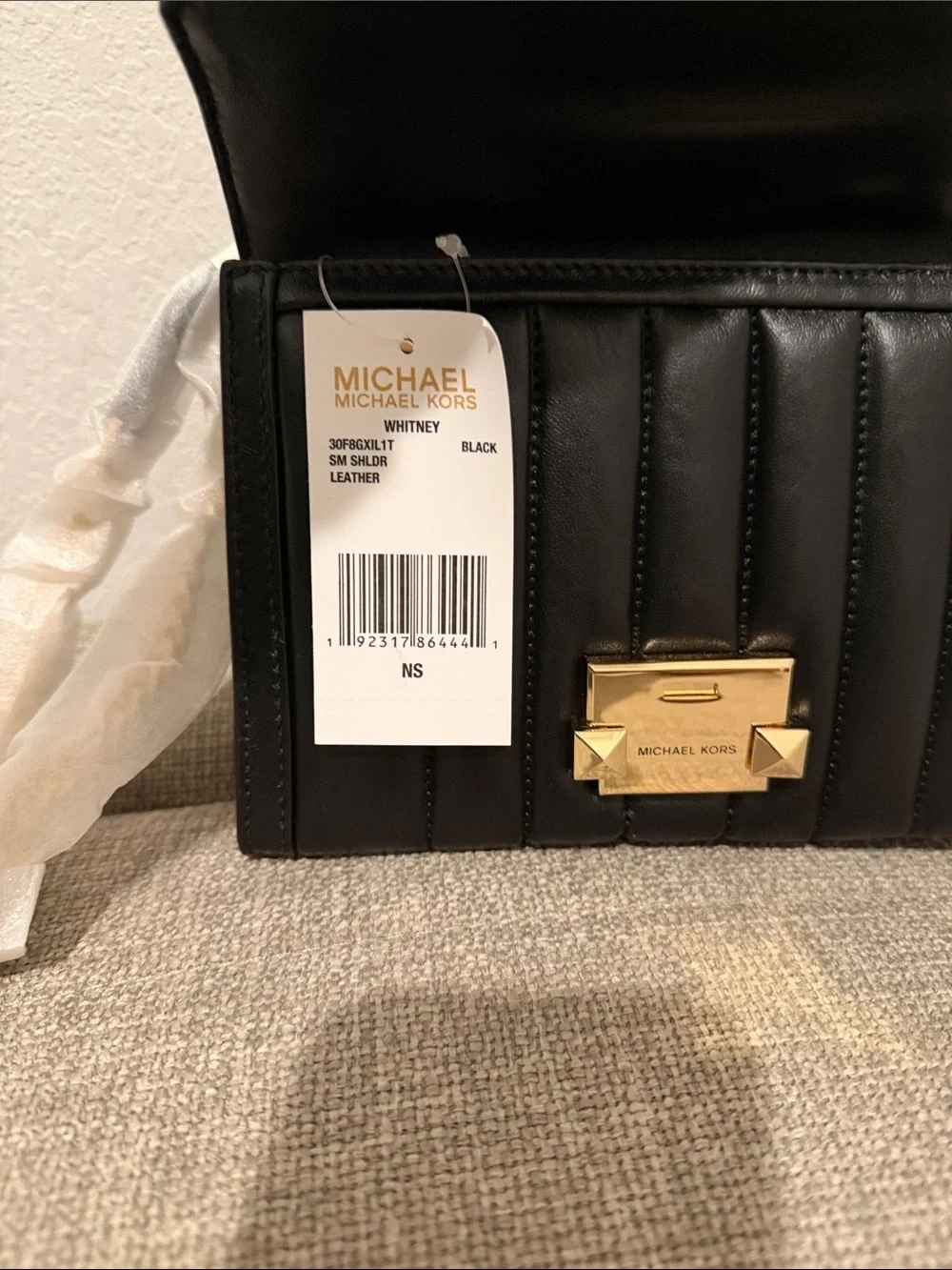 Michael Kors Black Quilted Crossbody with Gold Hardware